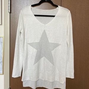White and Silver Star Sweater